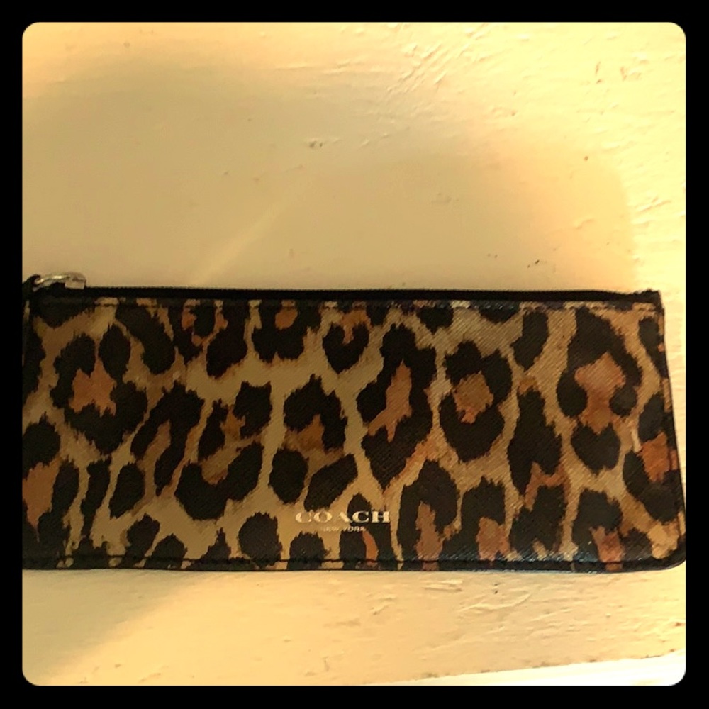 Leopard print coach wallet